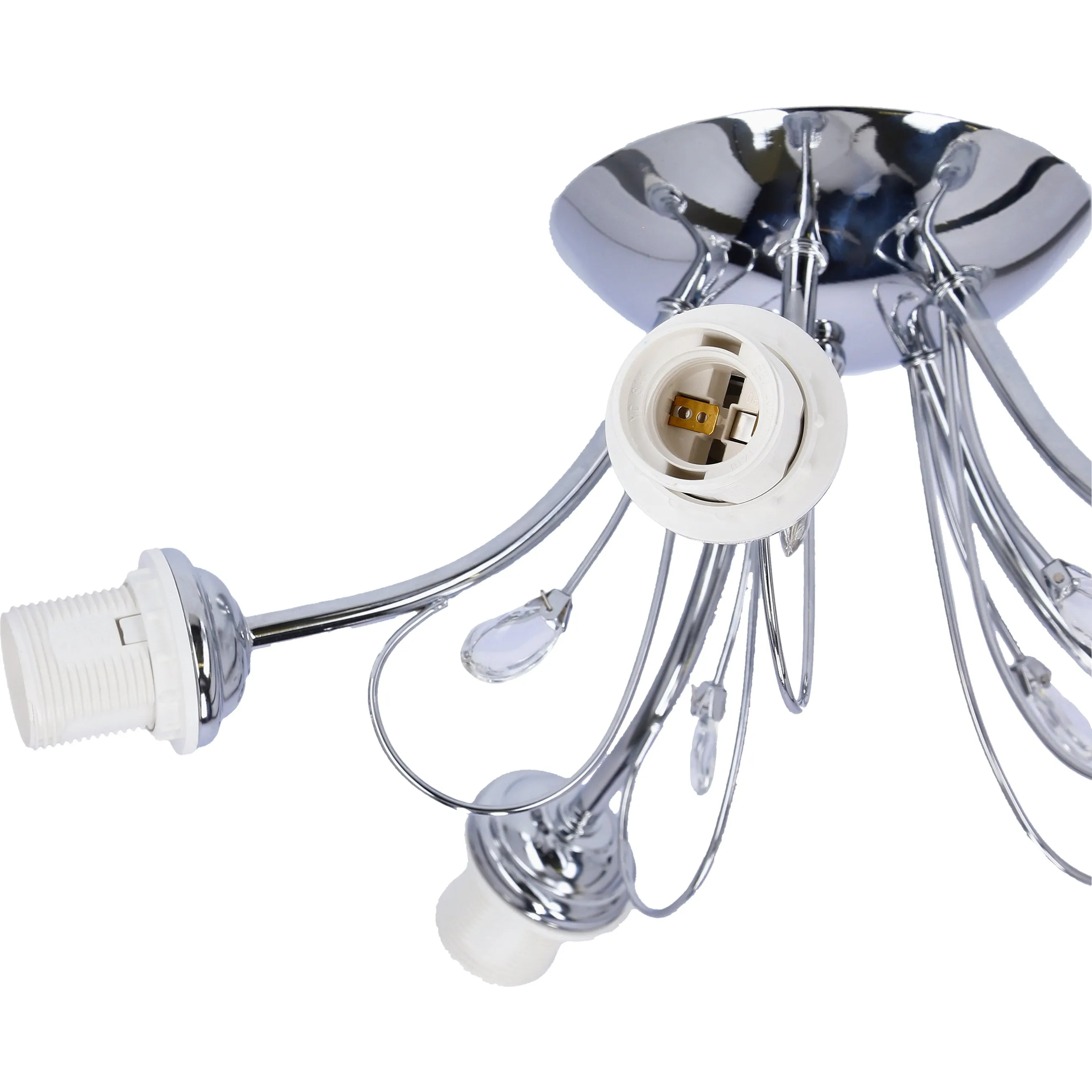 SIMPLI LAMPA WISZĄCA 5*40W E27 CHROM Z KRYSZTAŁKIEM+KLOSZ Z PASKIEM - obrazek 9