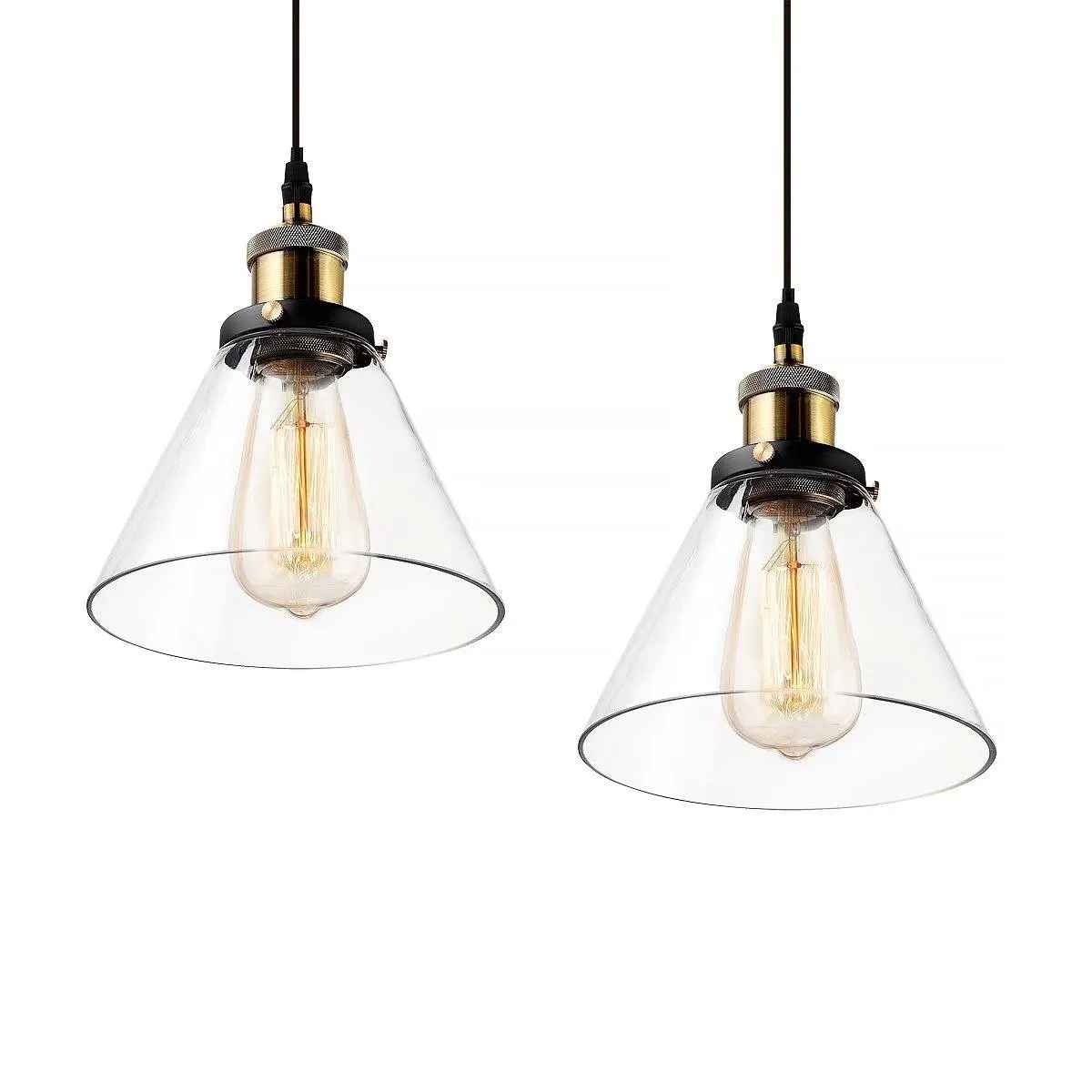 NY LOFT NO.1 2x Szklana Lampa wisząca