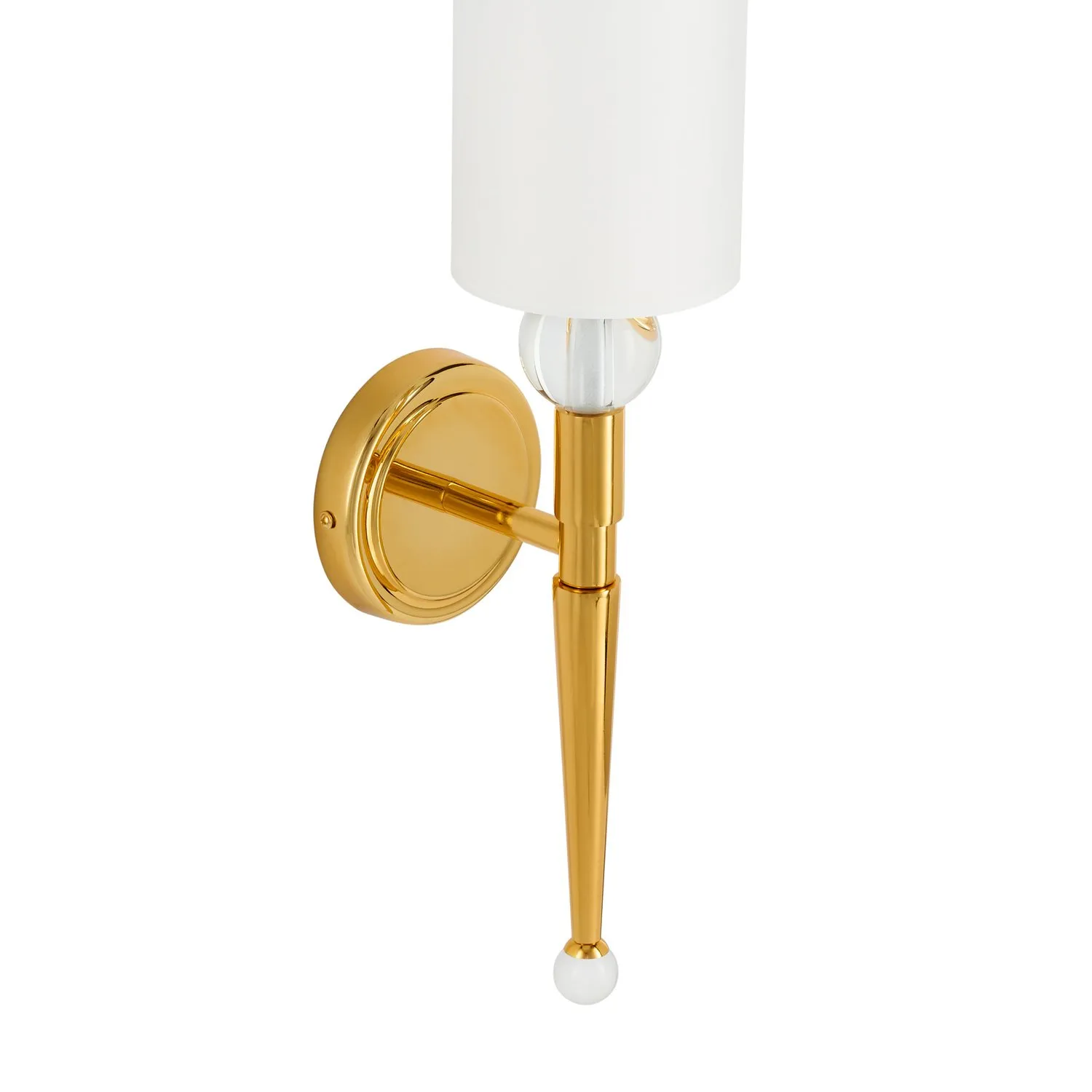 Lampa ścienna DAMA 52 cm-  złoty kinkiet z białym abażurem - obrazek 11