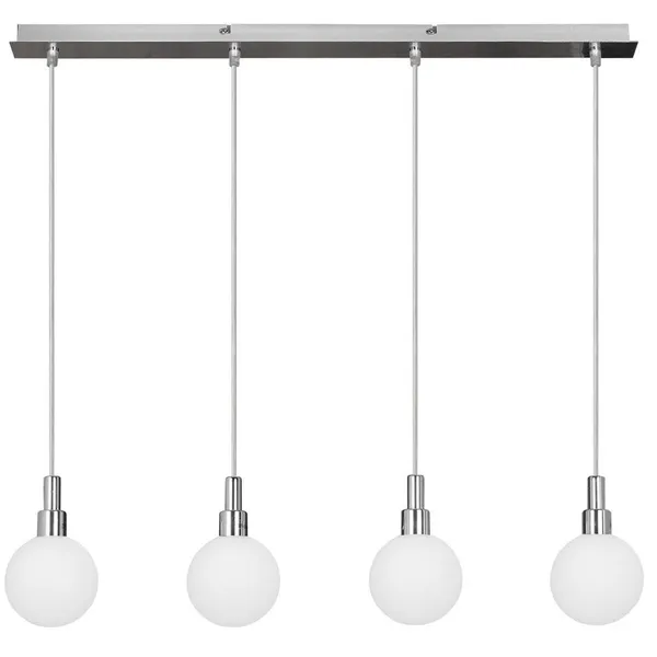 Maldus lampa wisząca chromowy 4x40w g9 klosz biały