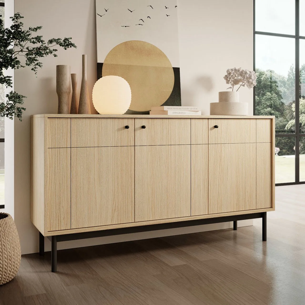 Komoda ALSTREMO 03 dąb linea - obrazek 5