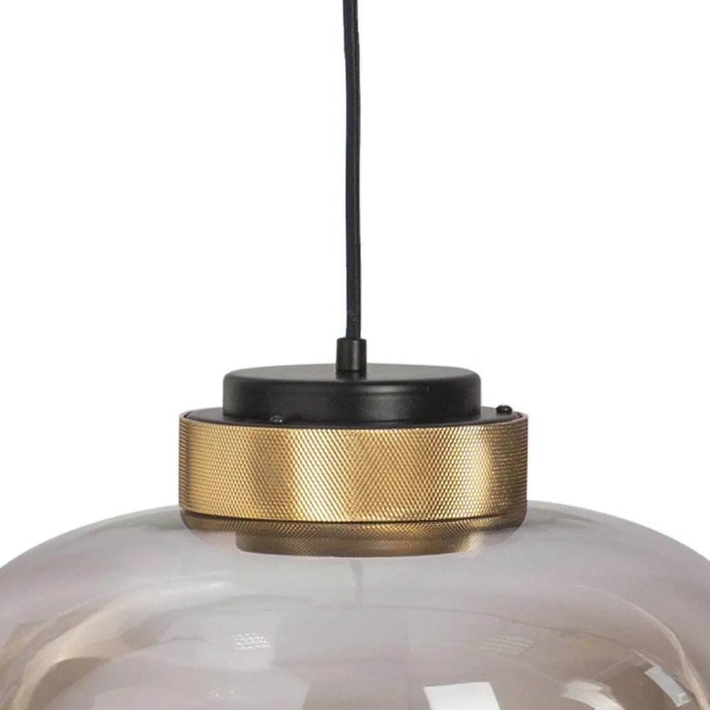 Lampa wisząca BOOM 35 cm - LED, klosz bursztynowy, wykonczenie złote - obrazek 4