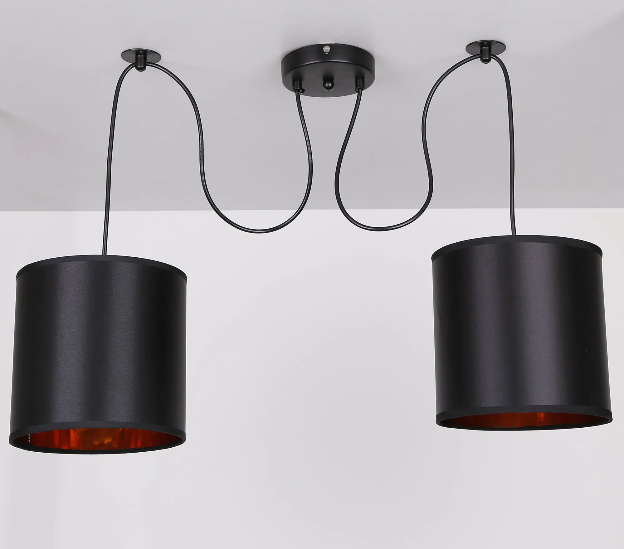 Candida p lampa wisząca czarny 2x40w e27 abażur czarny - obrazek 3