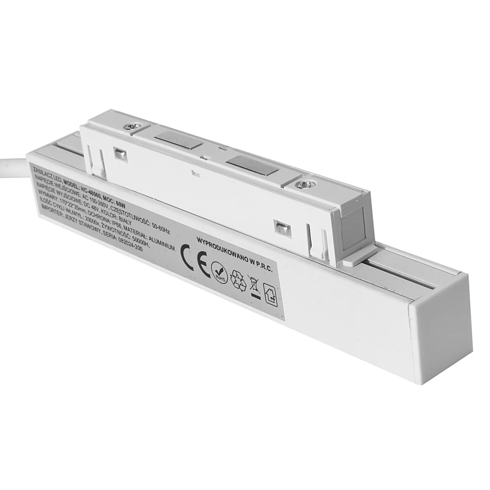 Zasilacz Do Szyn Magnetycznych HC-48060 60w Biały - obrazek 2