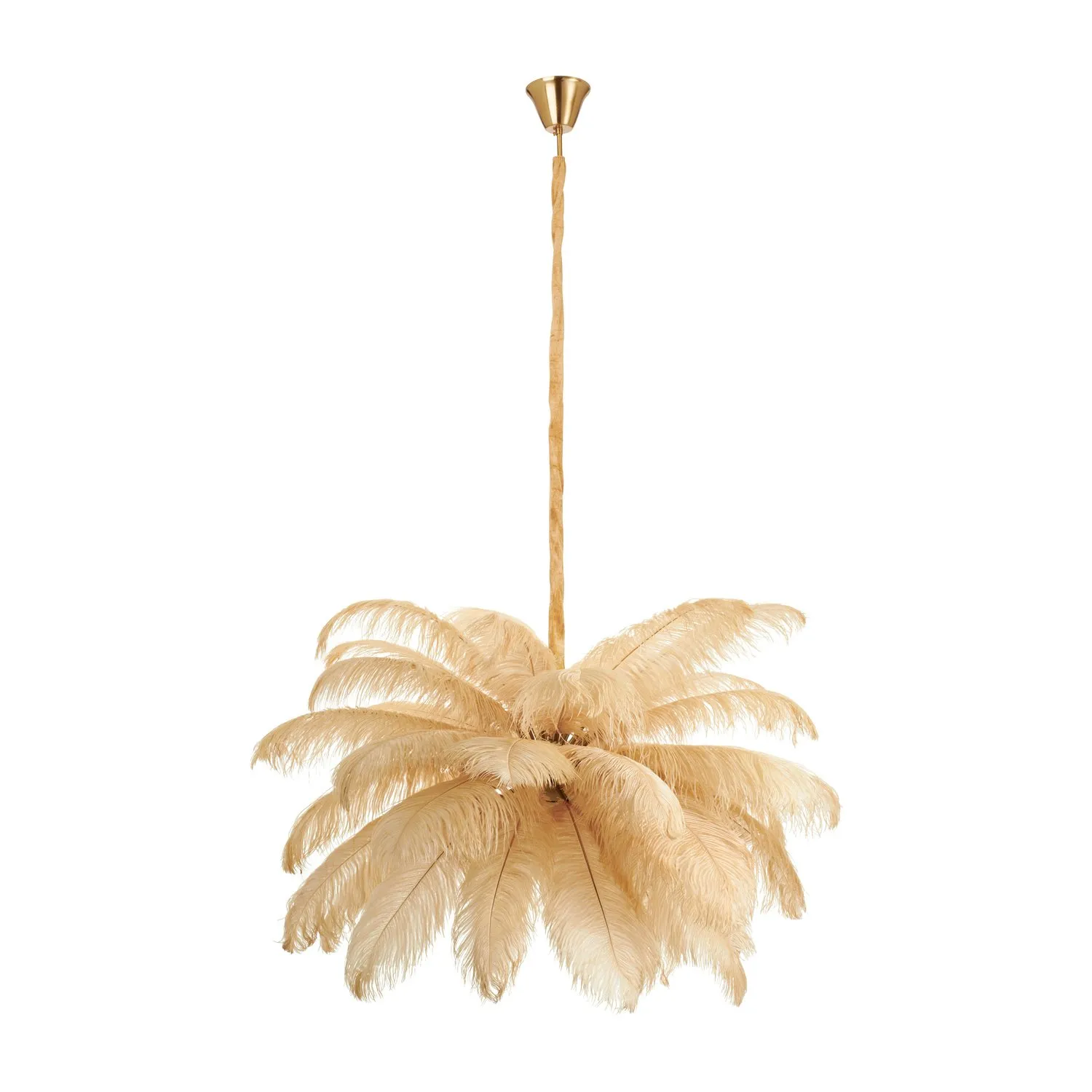 Lampa wisząca EMU 100 cm - pióra beżowe - obrazek 5
