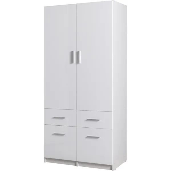 Szafa z szufladami 91cm PARMA 03 biały alpejski / biały połysk
