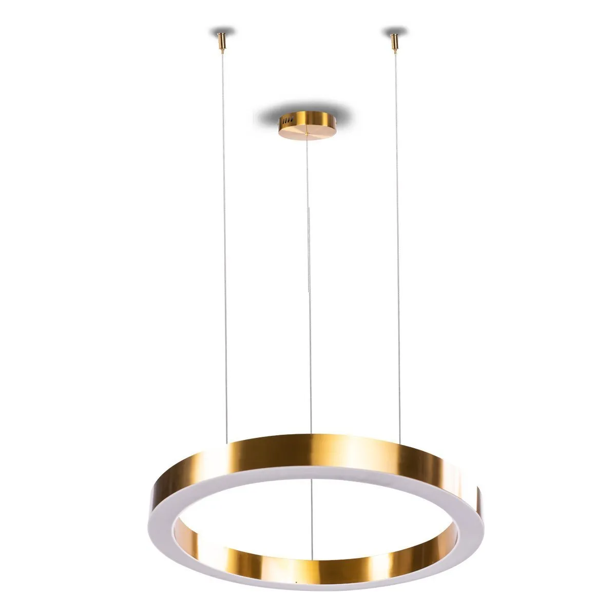Lampa wisząca CIRCLE 3 60+80+80 cm - LED, ringi mosiądz szczotkowany na 1 podsufitce - obrazek 3