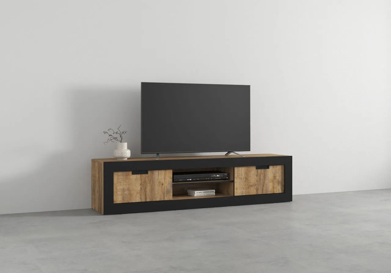 Komoda RTV TRUDO 40 dąb samdal / czarny - obrazek 5