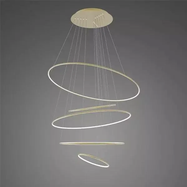 Lampa wisząca Ledowe Okręgi No.5 150cm 4k złota
