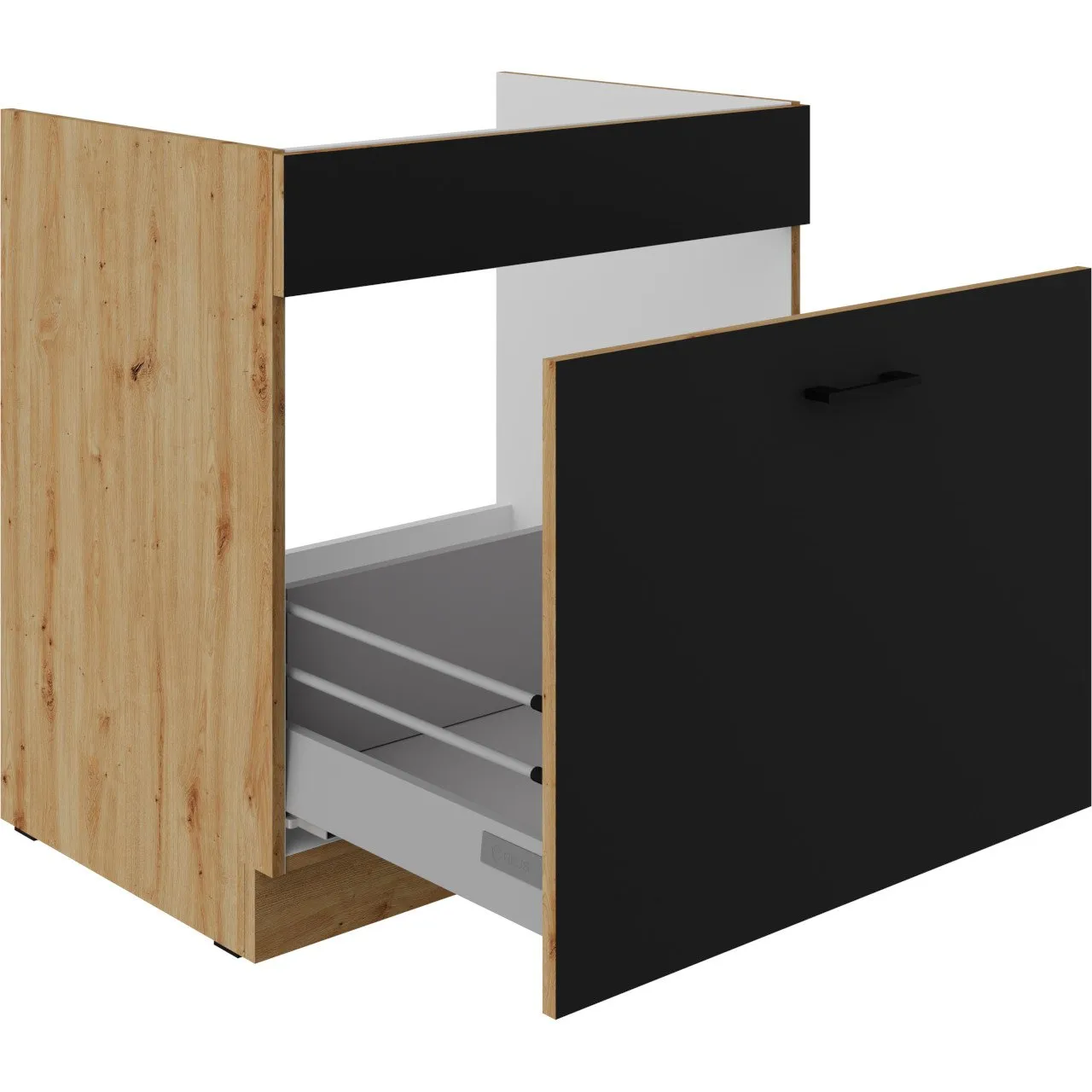 Szafka dolna pod zlew z szufladą 80 MADERA 01A dąb artisan / czarny - obrazek 2
