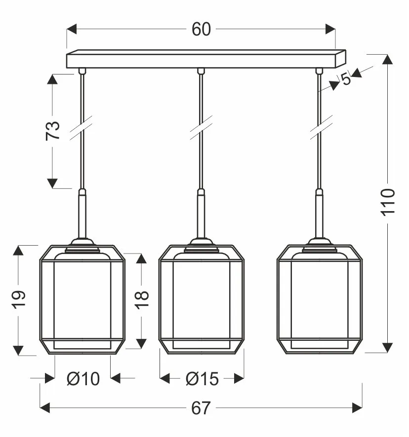 JONERA lampa wisząca czarny 3x40W E27 klosz złoty - obrazek 2
