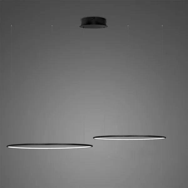 Lampa Ledowe Okręgi No.2 CO2 czarna 100cm 4k
