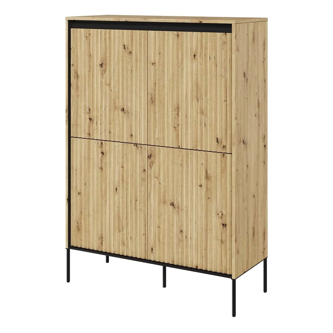 Komoda 4D z oświetleniem dąb artisan/czarny TREND TR03 - obrazek 2