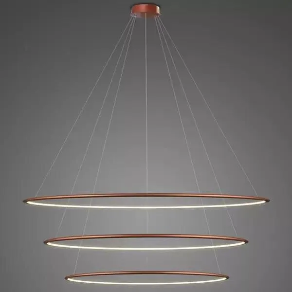 Lampa wisząca Ledowe Okręgi No.3 150cm 3k miedziana