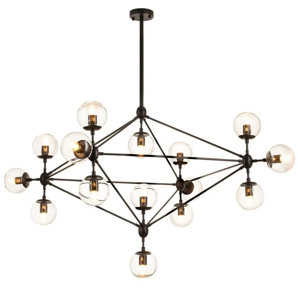 Lampa wisząca ASTRIFERO-15, 110cm - transparentno czarna - obrazek 3
