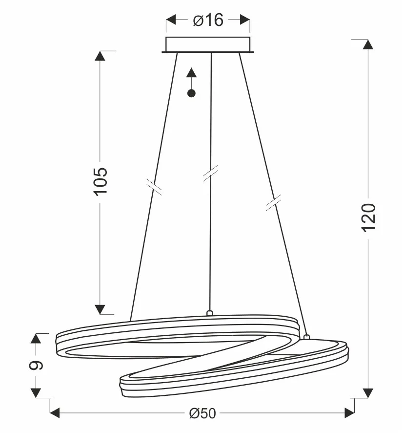 SANTA lampa wisząca złoty 32W LED 3000, 4000, 6500K maskownica biały - obrazek 3
