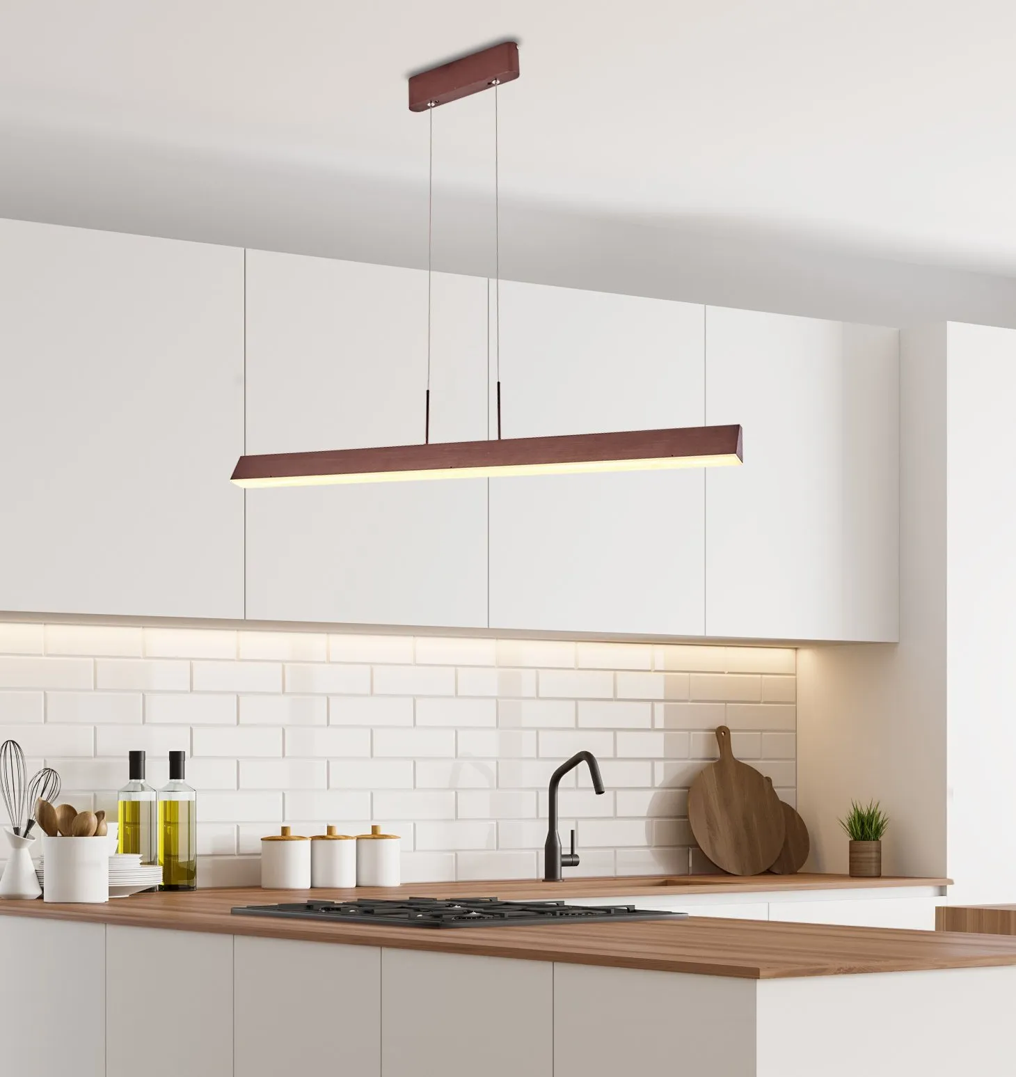 COCONUT LAMPA WISZĄCA 100X8 28W LED BRĄZOWY 4000K APETI - obrazek 2