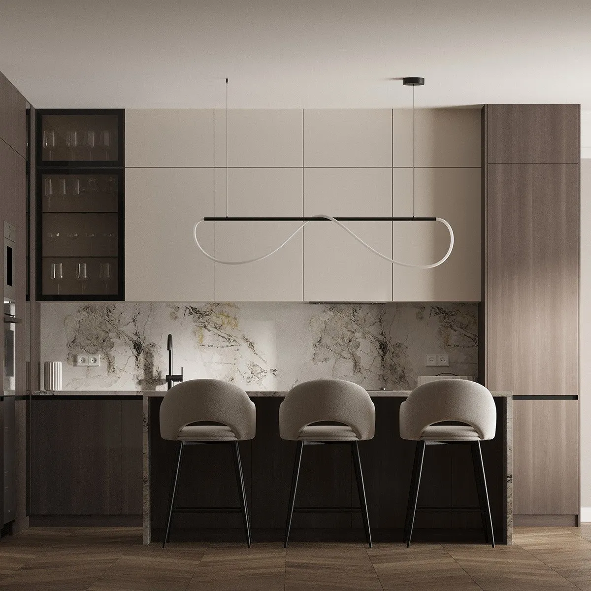 Lampa wisząca Meleca M czarna LED CCT - obrazek 3