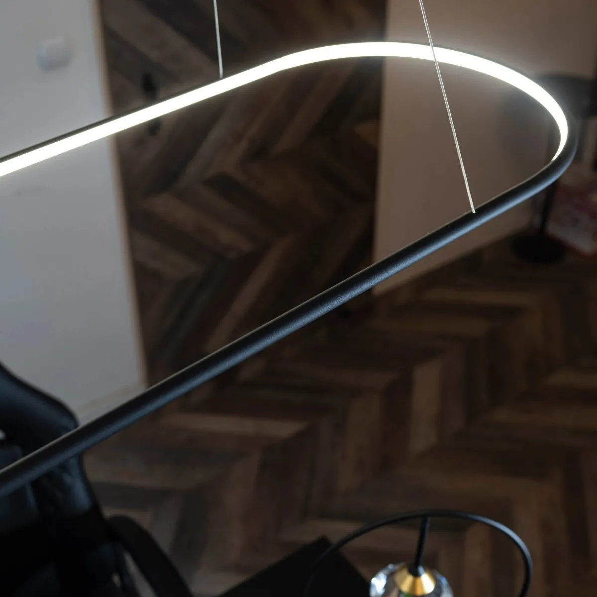 Lampa wisząca Ledowe Okręgi Oval No.1 120cm 3k czarna - obrazek 5