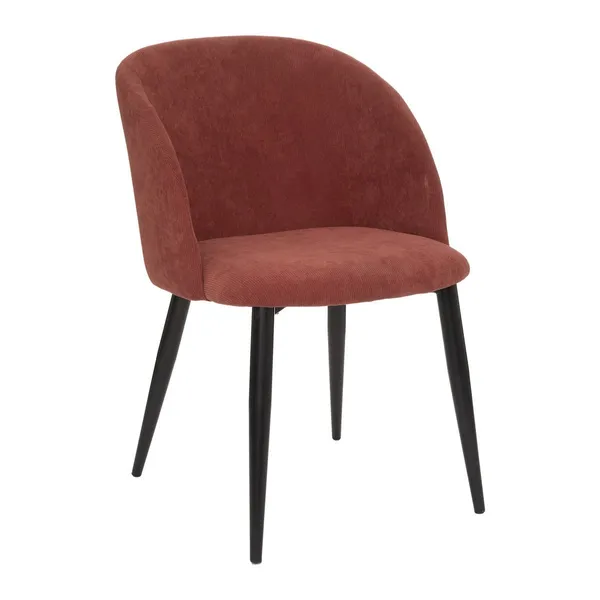 Fotel Celeste terracotta/czarne nogi
