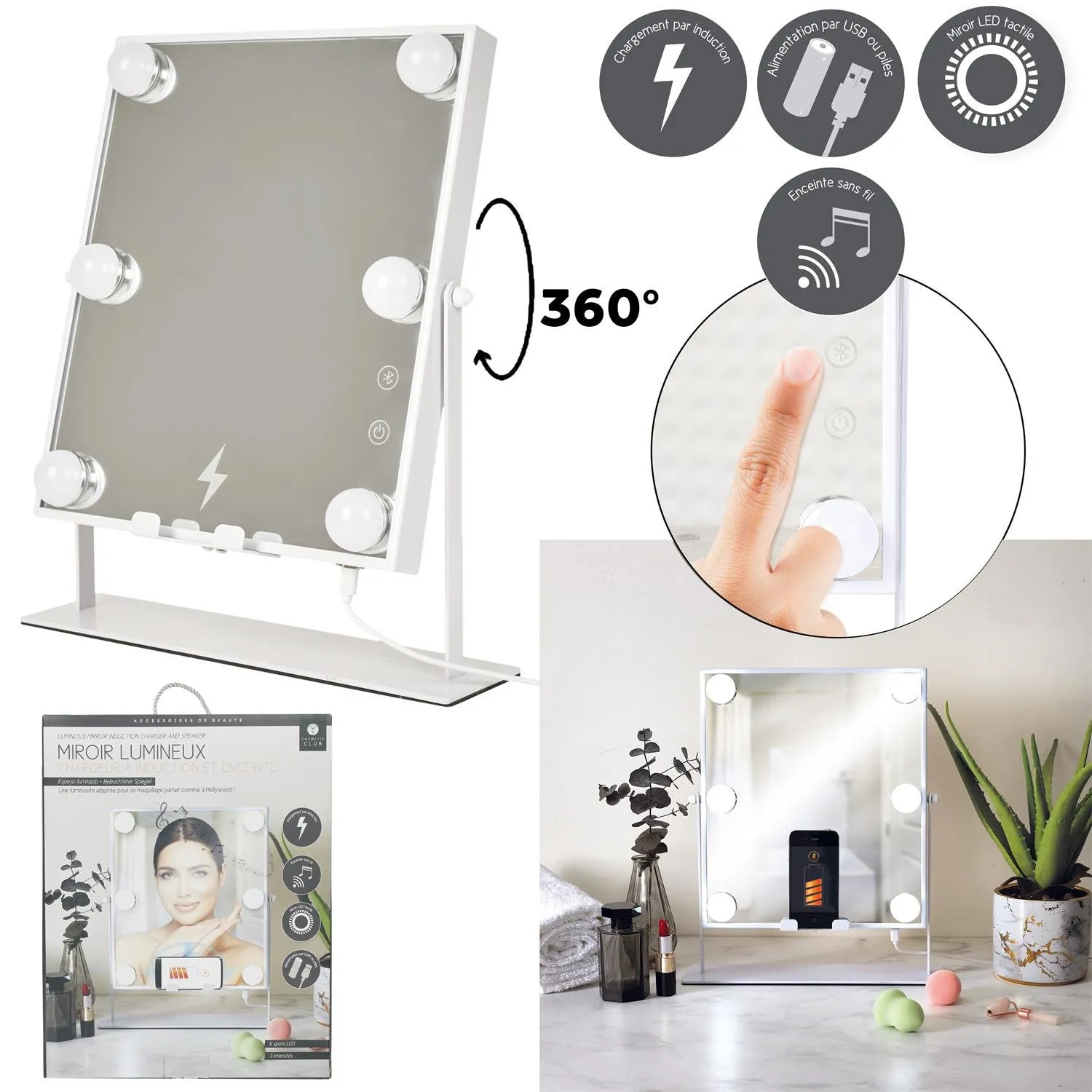 Lustro LED z głośnikiem i ładowarką - obrazek 10