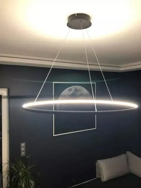Lampa wisząca Ledowe Okręgi No.1 60cm 4k 32W czarna - obrazek 2