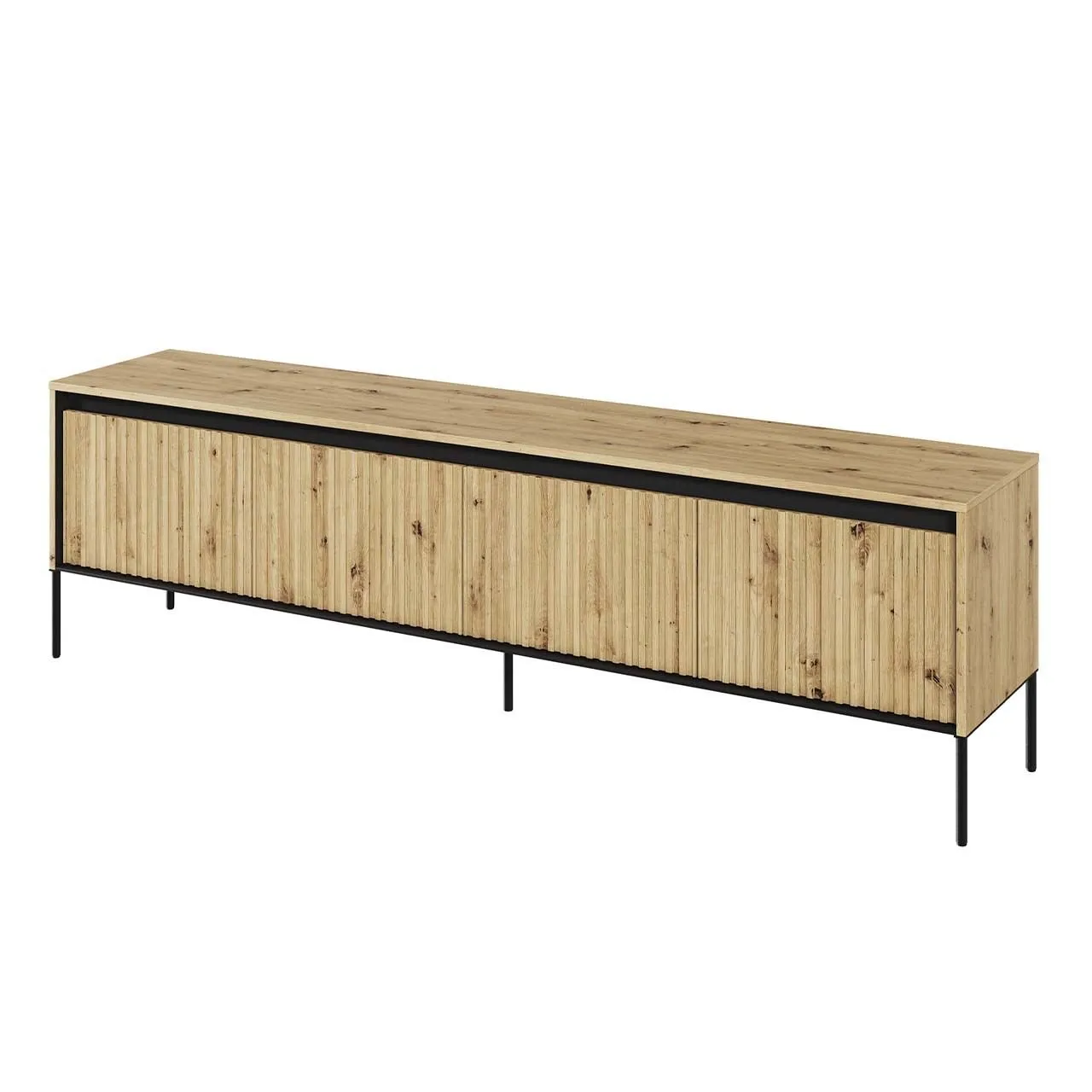 Komoda RTV 192 z oświetleniem dąb artisan/czarny TREND TR06 - obrazek 2