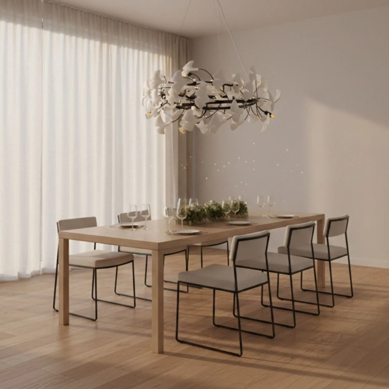 Lampa wisząca BOTANIKA 80 cm -czarna, G9, regulowana, designerska - obrazek 2