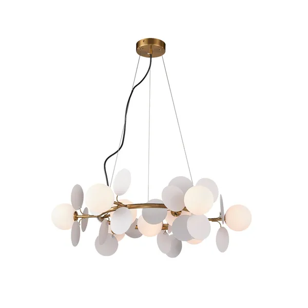 Lampa wisząca CHIC-9, biało złota 75 cm