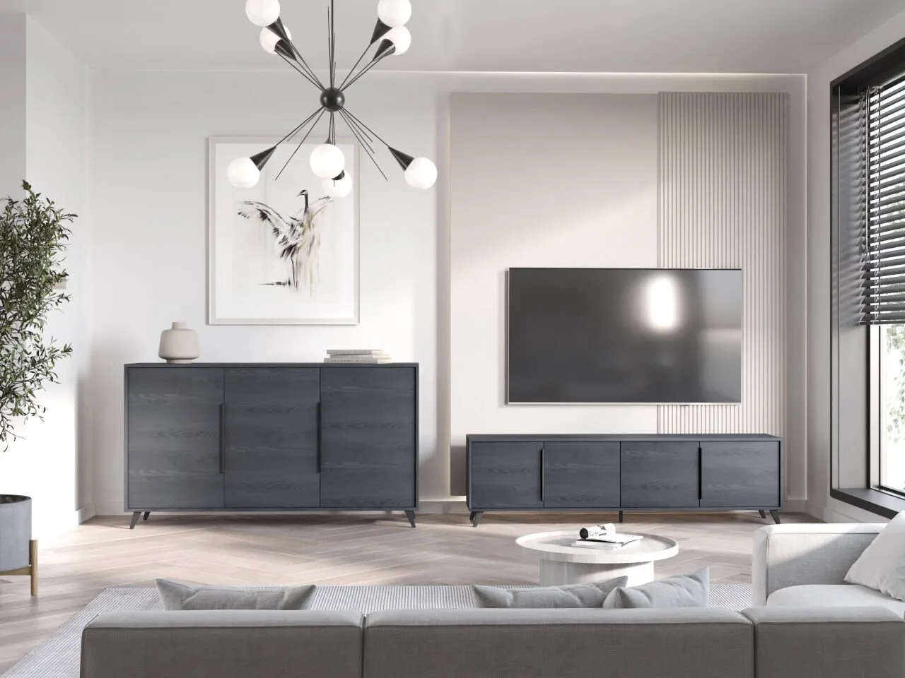 Komoda RTV stojąca ETNI 40 dąb carbon - obrazek 4