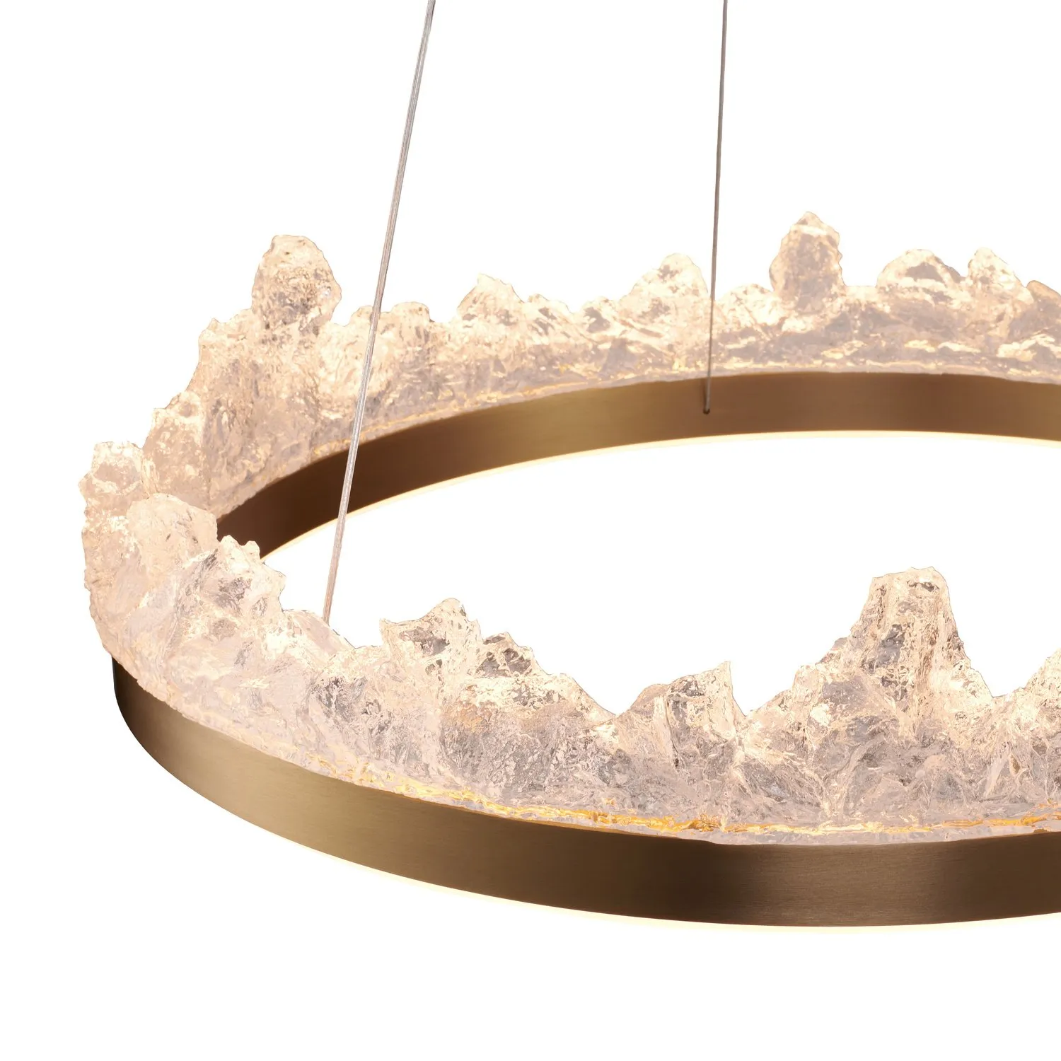 Lampa wisząca MONTANA 60 cm - LED, złoty kryształowy ring - obrazek 6