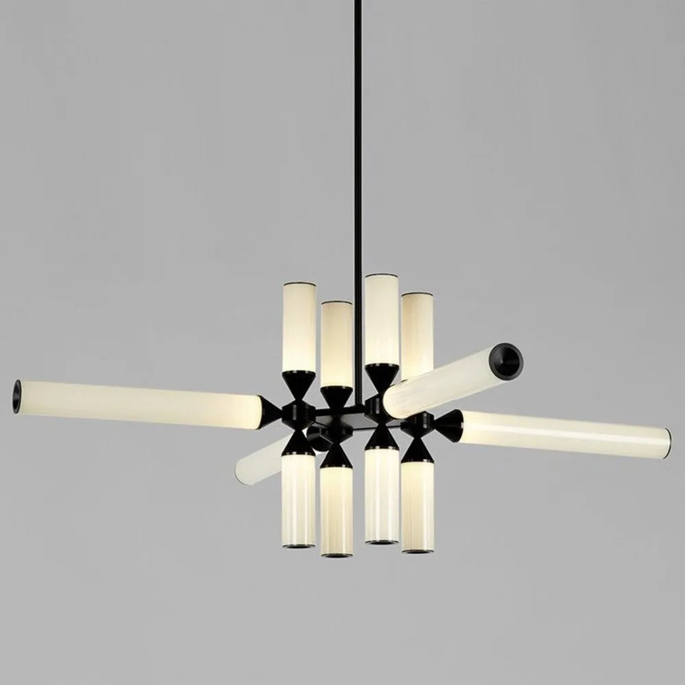 Lampa wisząca QUADRO-12 LED czarna mleczne szklane klosze - obrazek 8