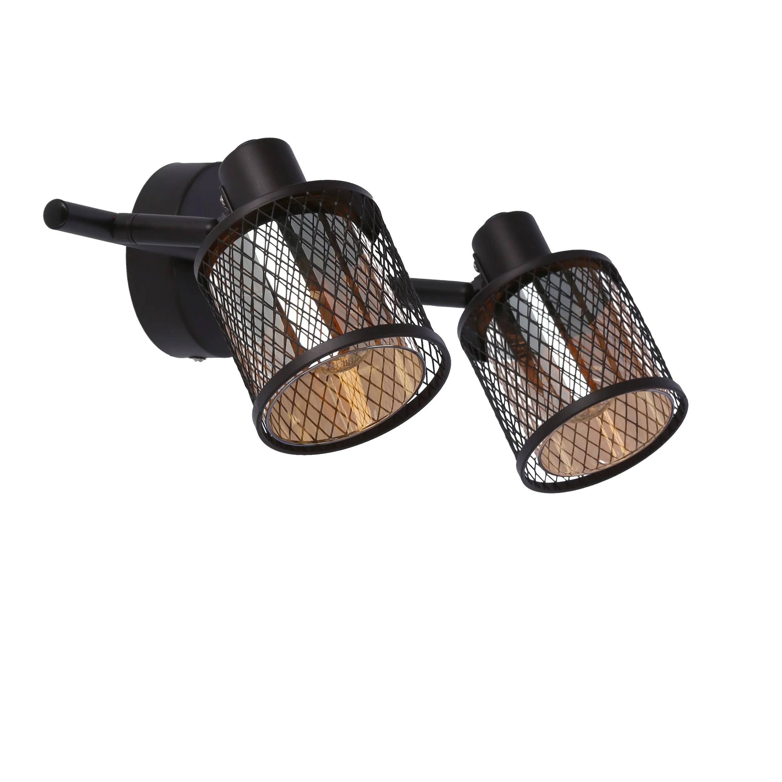 LAMPA SUFITOWA CANABERA KAWOWE ZŁOTO 2X40W E14 KLOSZ BURSZTYNOWY - obrazek 10