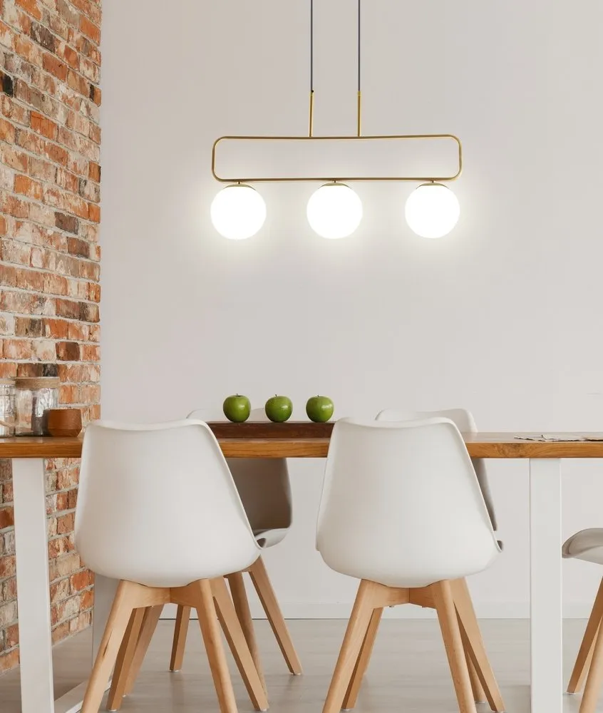 Jove lampa wisząca mosiądz 3x20w g9 klosz biały - obrazek 2