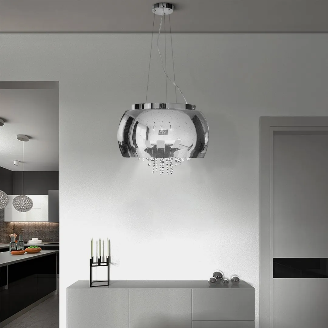 Lampa Szklana Srebrny z Prześwitami drobne korale 50cm - obrazek 2