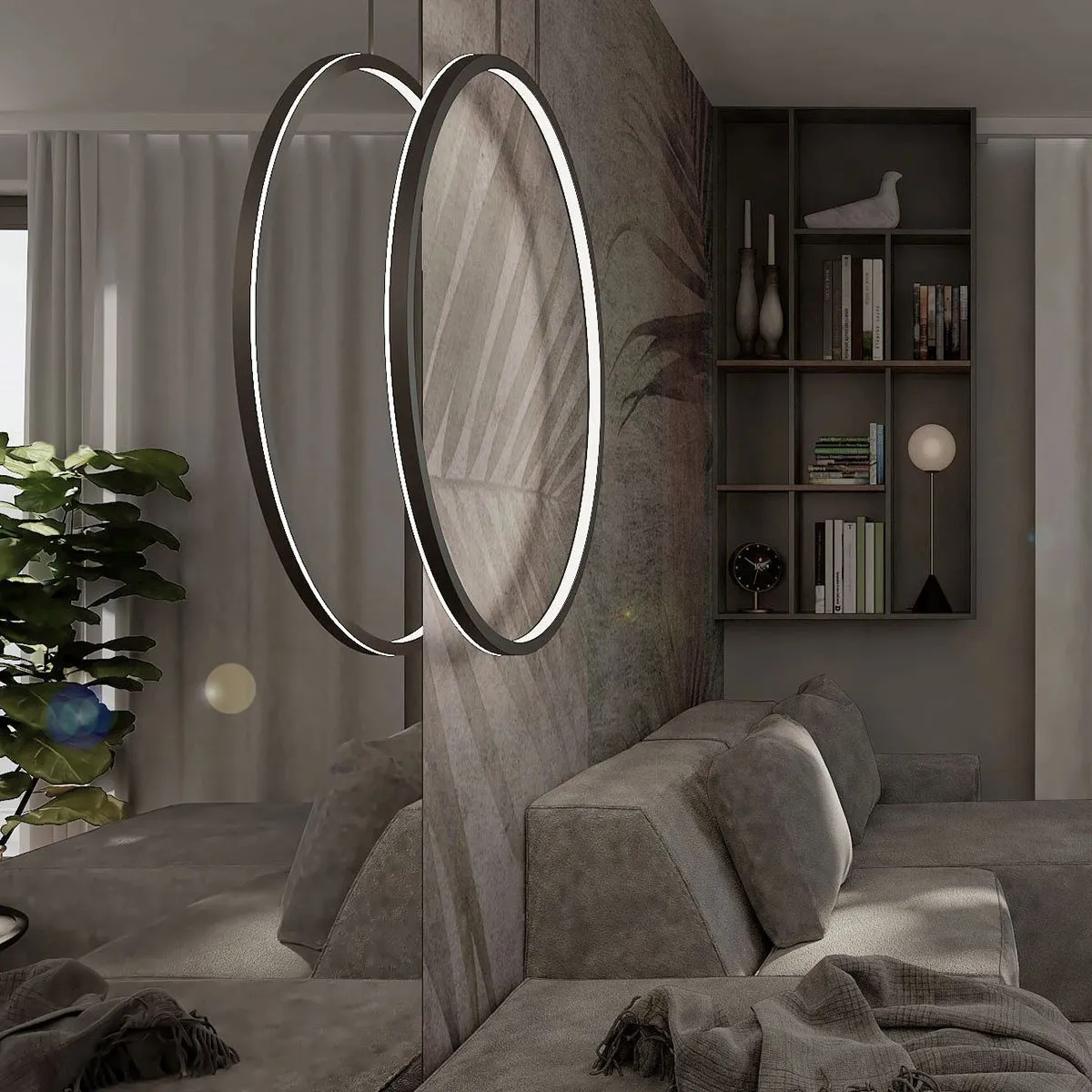 Lampa wisząca Mirror czarna LED 3000K - obrazek 3