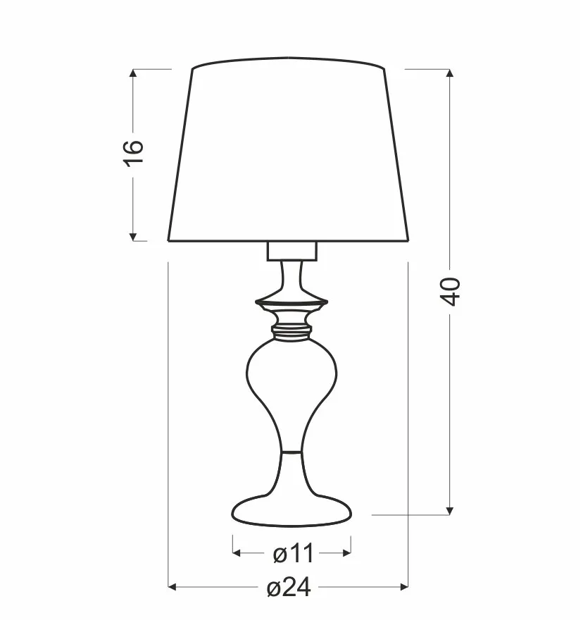GILLENIA LAMPA GABINETOWA 40CM 1X60W E27 SREBRNA - obrazek 4