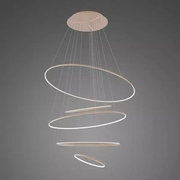 Lampa wisząca Ledowe Okręgi No.5 150cm 4k miedziana Dali