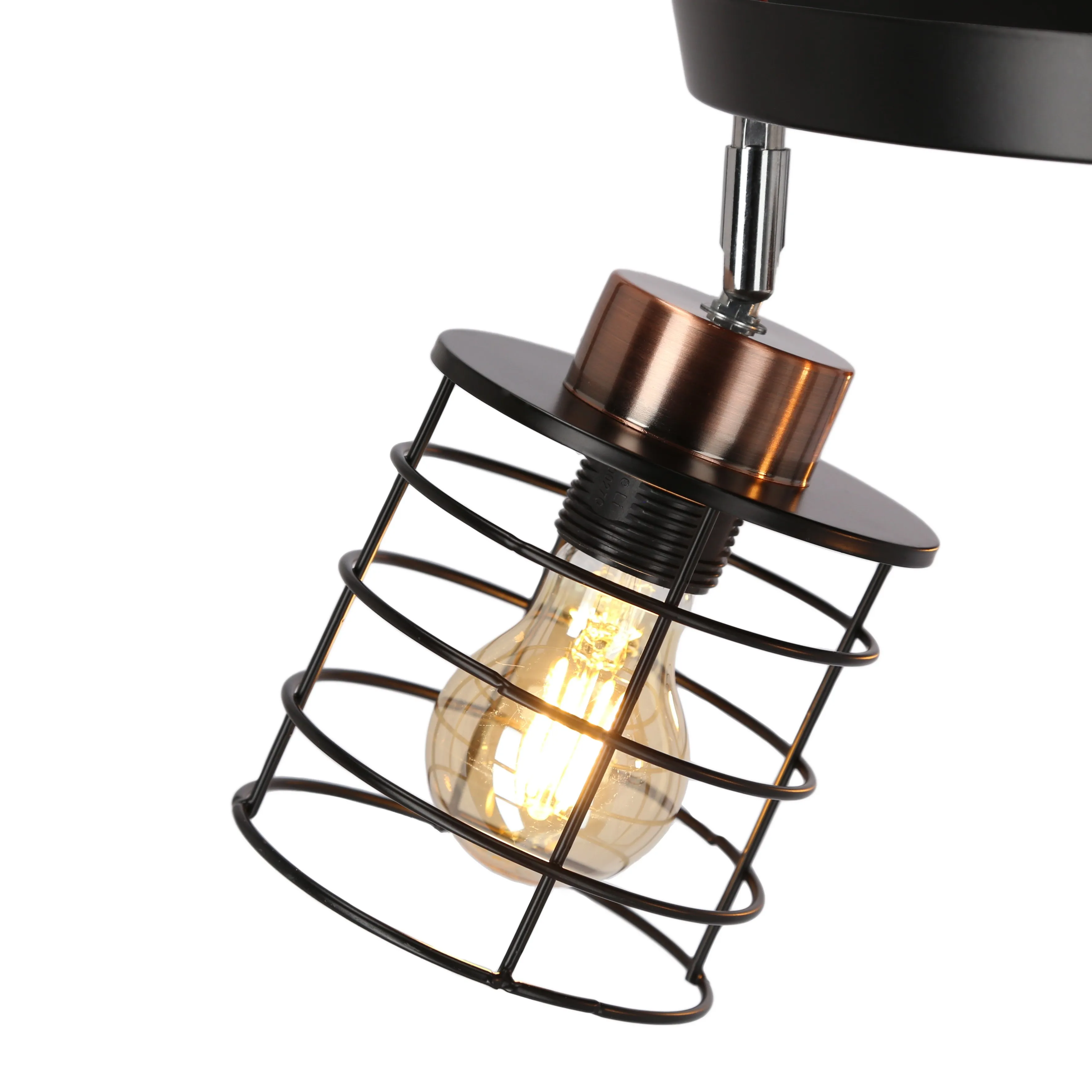 Glob lampa sufitowa plafon czarny+złoty 3x40w e27 klosz czarny - obrazek 5