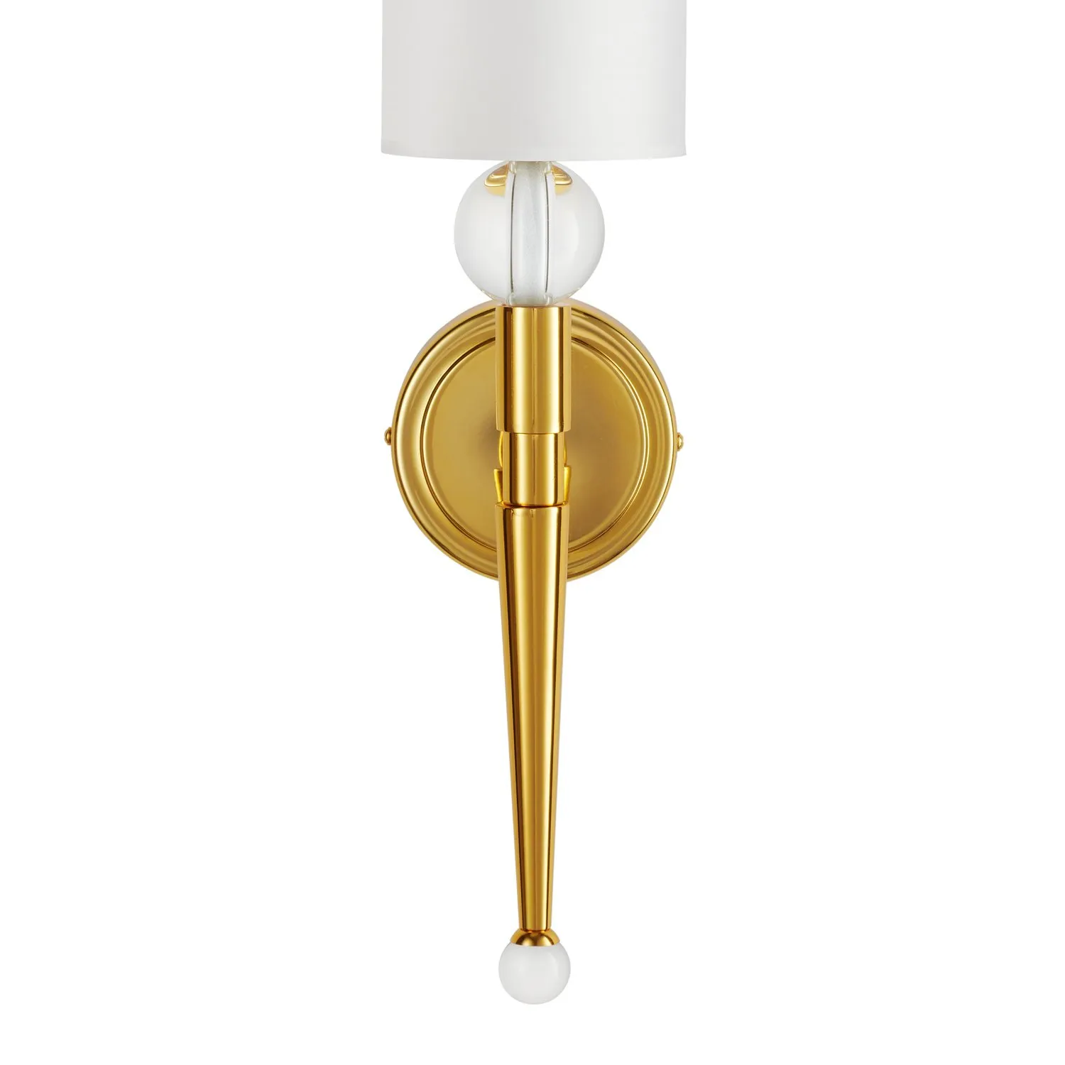 Lampa ścienna DAMA 52 cm-  złoty kinkiet z białym abażurem - obrazek 6