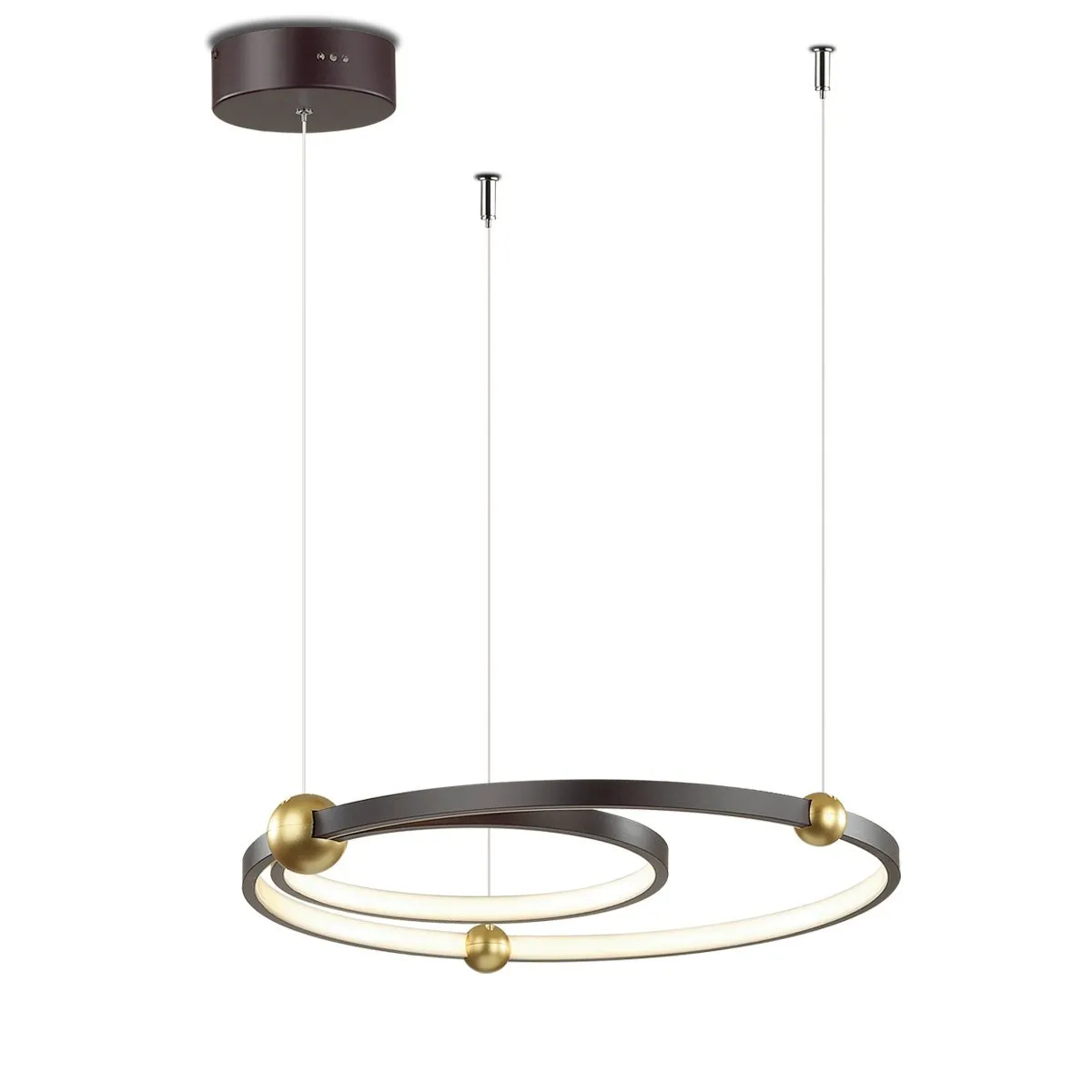 Ledowa Lampa wisząca Aurora No.2 50cm 3k czarna - obrazek 8