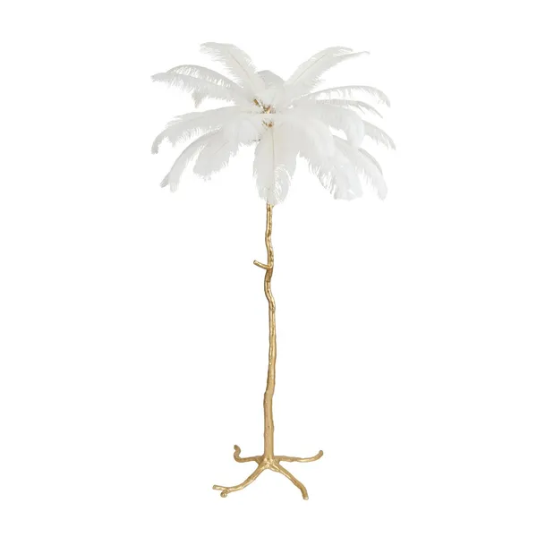Lampa podłogowa EMU 170 cm - pióra białe