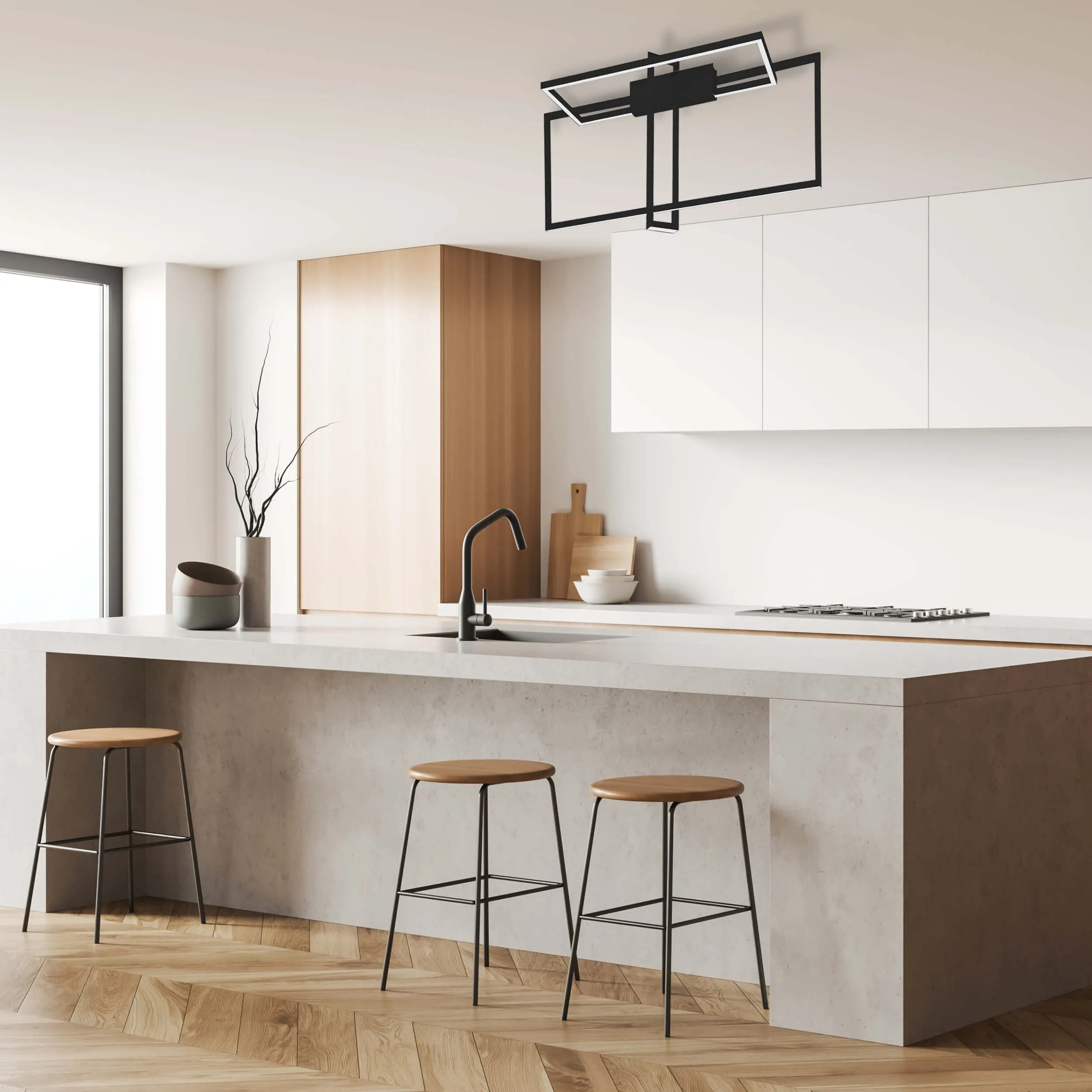 Lampa wisząca Frame czarna LED 3000K - obrazek 2