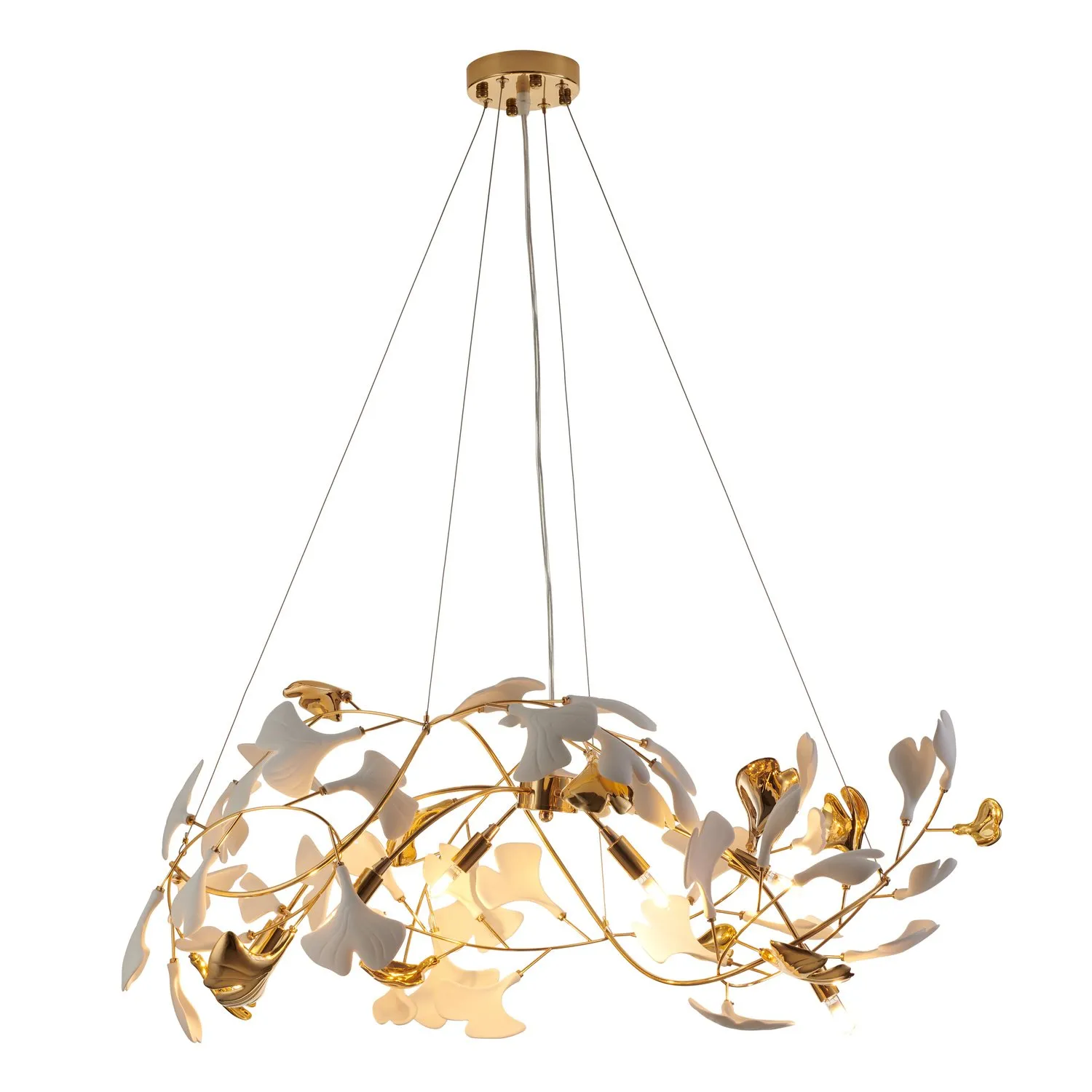 Lampa wisząca BOTANIKA GOLD 100 cm - złota, G9, regulowana, designerska - obrazek 12