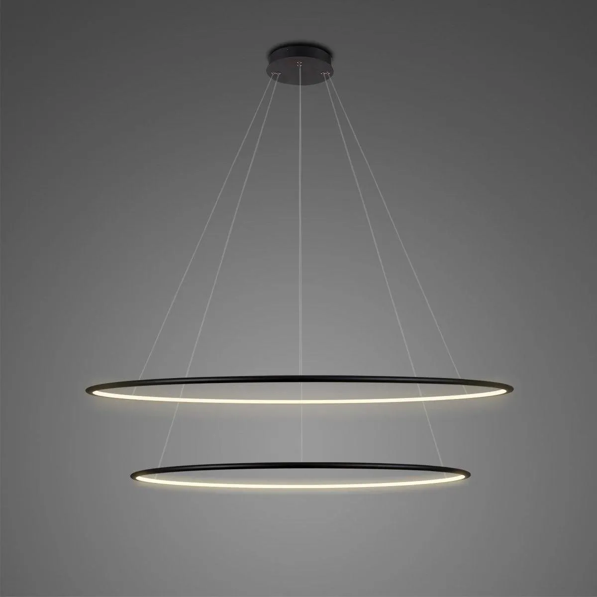 Lampa wisząca Ledowe Okręgi No.2 100cm 4k czarna