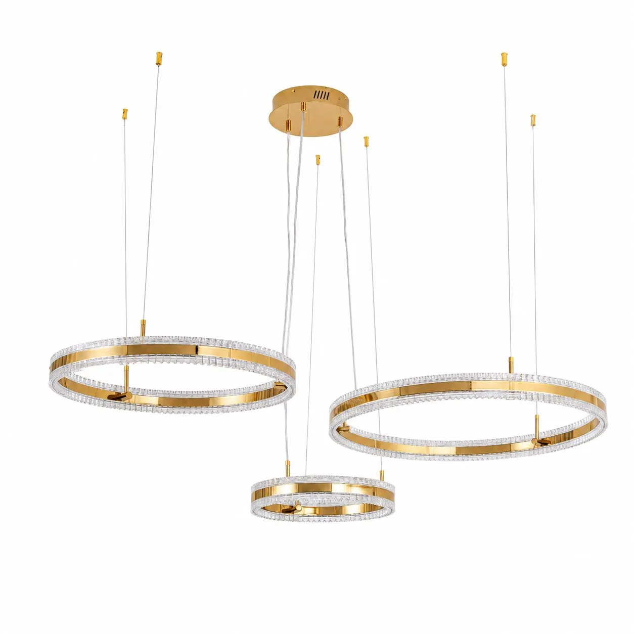 Lampa wisząca ARKADIA LED Trio 40/60/80 cm – złoty połysk - obrazek 4
