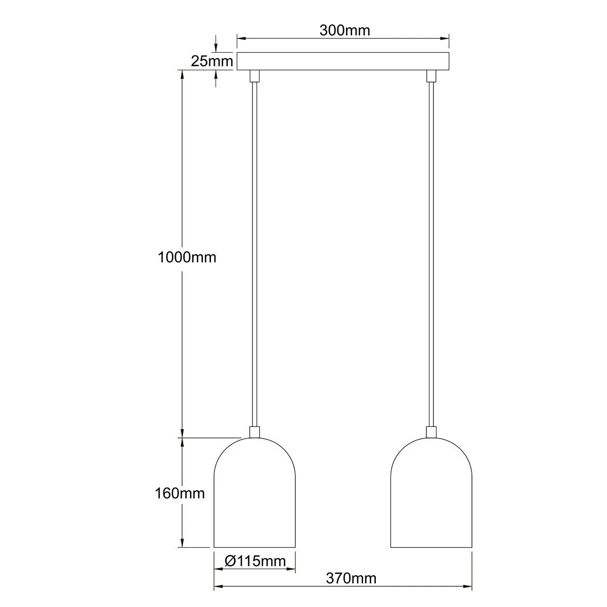 Metalowa lampa wisząca Nilo złota 2xGU10 - obrazek 4