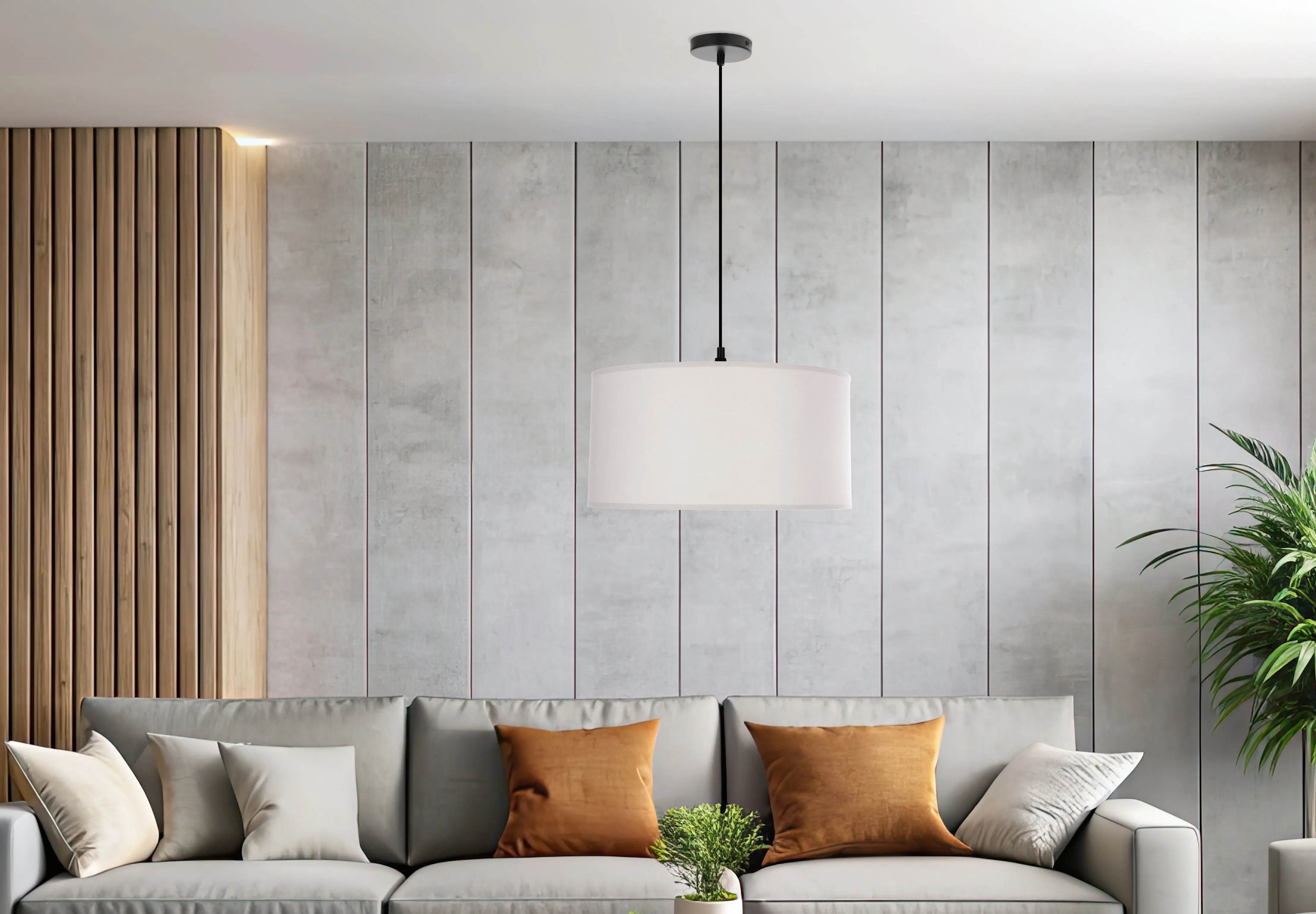 SHANTI lampa wisz¹ca czarny 1x40W E27 aba¿ur szary - obrazek 5