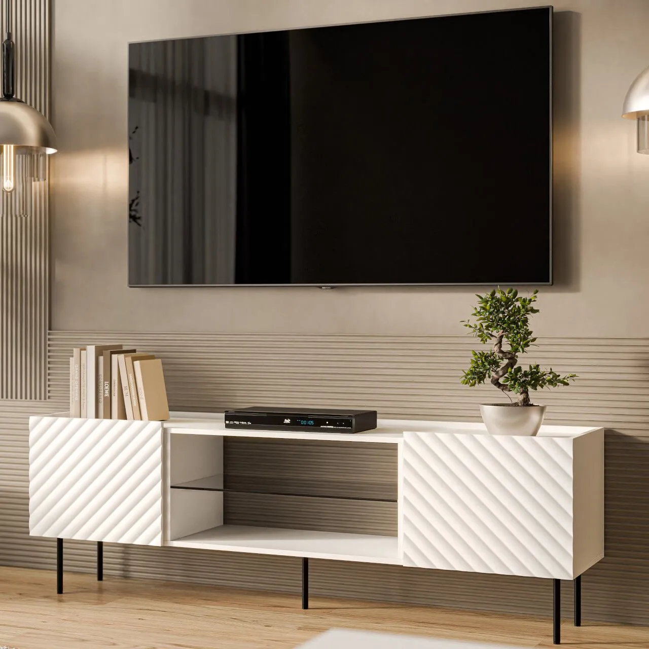 Komoda RTV TESSI 180 EF biały - obrazek 4