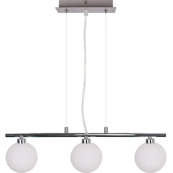 Raisa lampa wisząca chromowy 3x40w g9 klosz biały